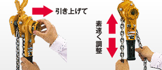 引き上げて 素早く調整 引き上げて 素早く調整